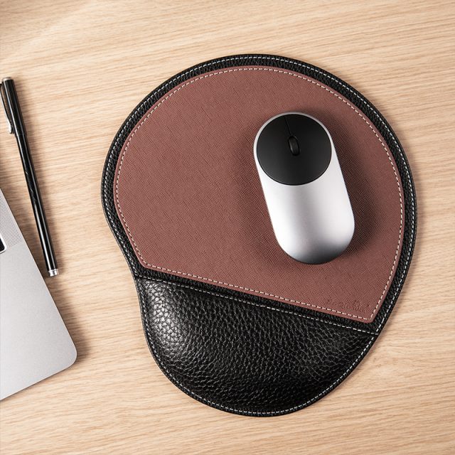 High end wrist rest leather mouse pad (1)