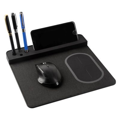 Pu mouse pad with wireless charging pen holder (3)